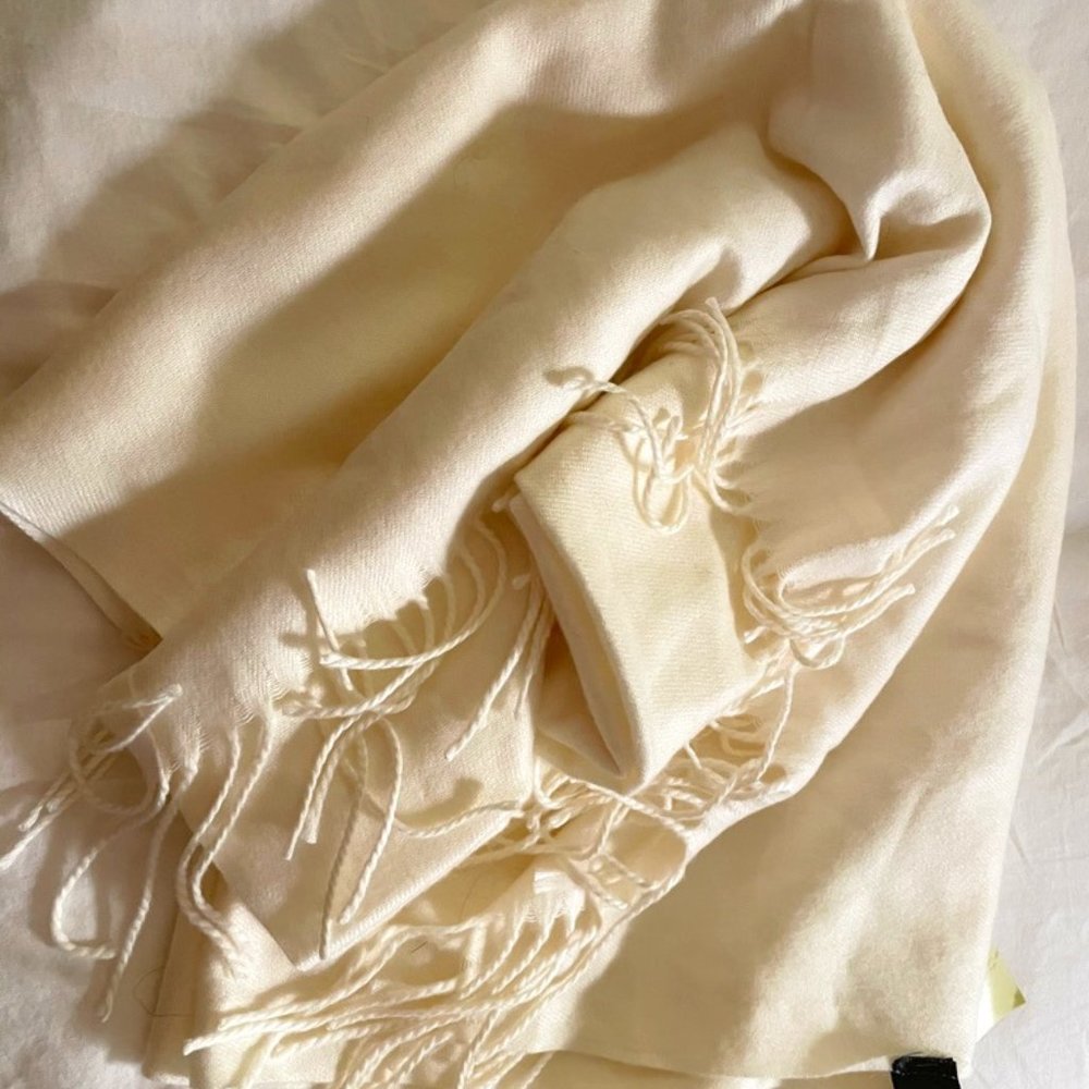 100% cashmere, Cream colored scarf, new with tags